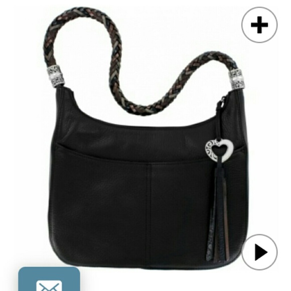 Black n Brown "Barbedos Ziptop Hobo" by Brighton l - Picture 1 of 4
